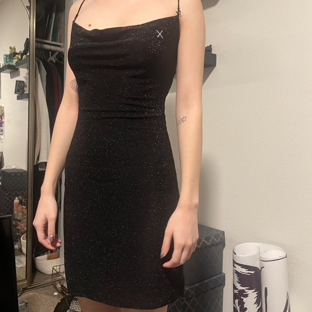 Black Glitter Dress